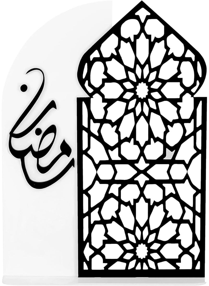 حامل طاولة أكريليك رمضان كريم، ديكور أنيق لرمضان والعيد للمنزل والمكتب وطاولة الإفطار - Image 1